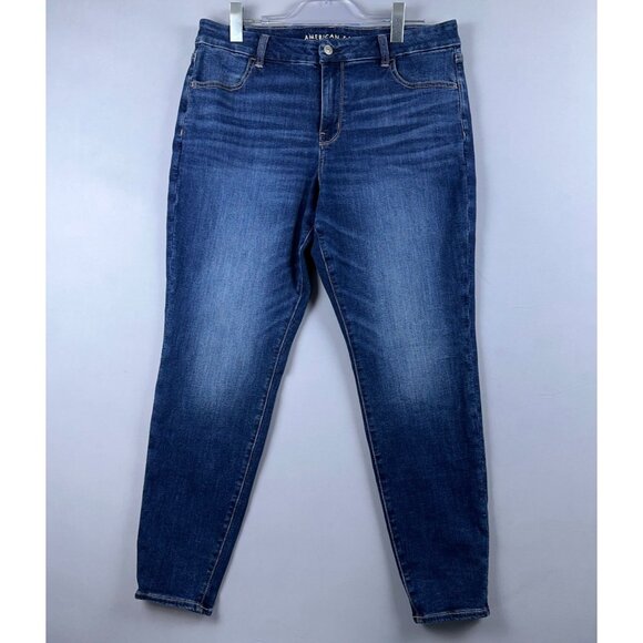 American Eagle Curvy Jegging Jeans Women Size 16 Regular Next Level Stretch Blue - Picture 1 of 12